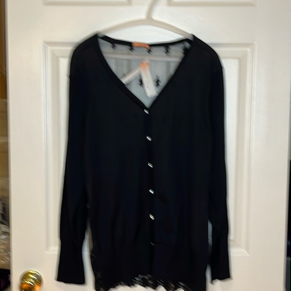 Cut Cute Black Cardigan with Lace Back - Size M NWT - Picture 1 of 7